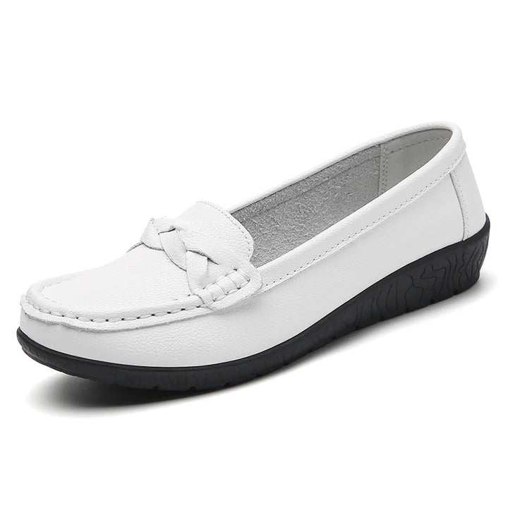 Shoes Women 2025 New Loafers Slip On Flats Leather Shoes Woman Comfortable Flat Shoes Women White Zapatos Mujer Women&