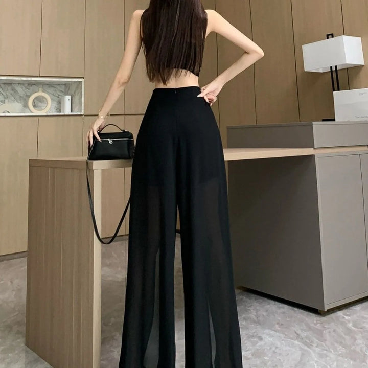 Womens Wide Leg Pants Casual  Pleated Korean Fashion  Summer  Trouser Elastic High Waisted Loose Fit Lounge Pant Comfy 2025
