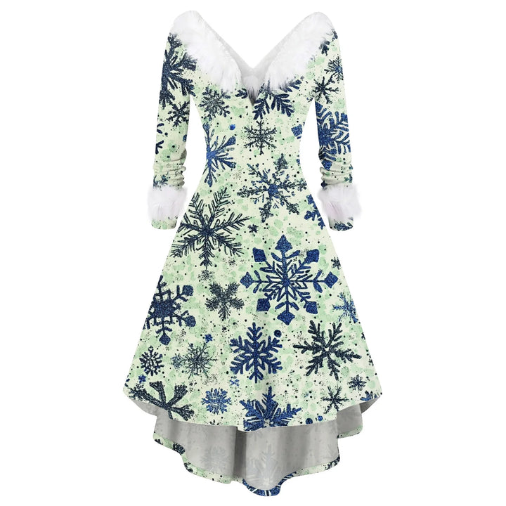 Christmas Dress Winter Ladies Christmas Printed Dress Party Dress Festive Vintage Casual Dress Christmas Day Atmosphere Clothing
