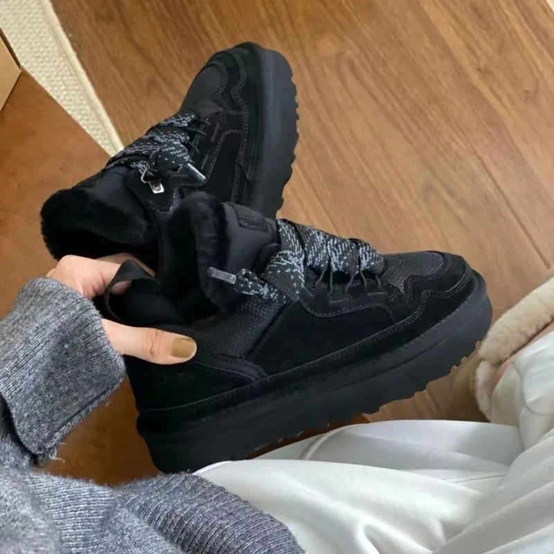 Winter Boots for Women Fleece Thickened Snow Boots
