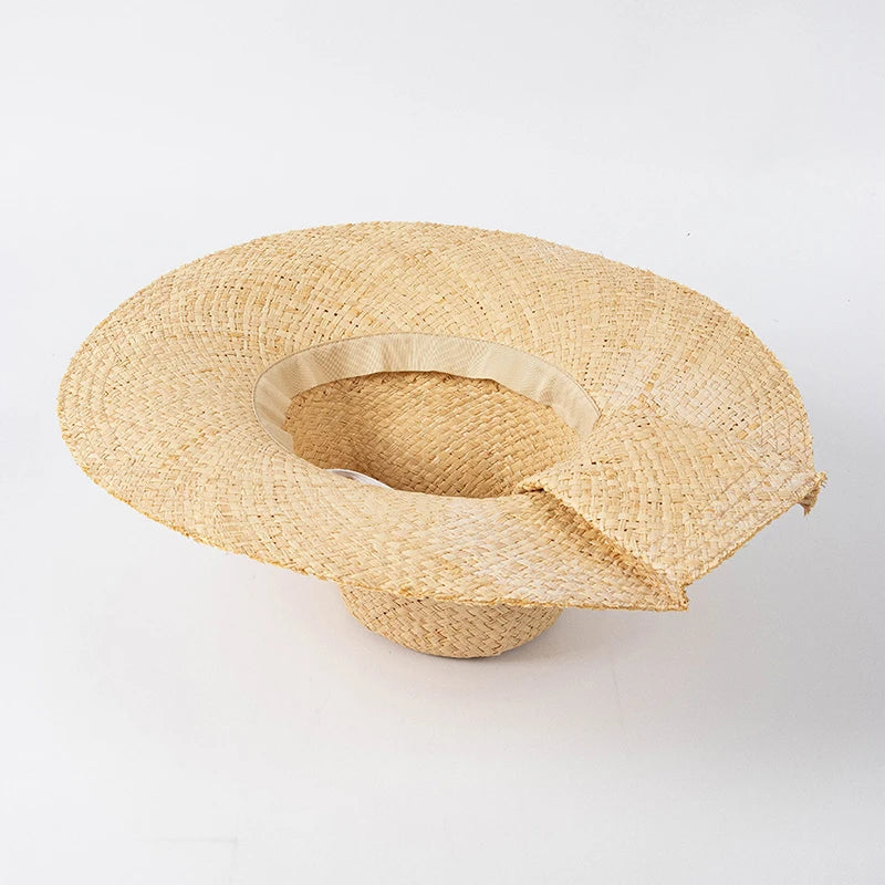 2023 New Raffia Jazz Straw Hats For Women Men Luxury Handmade Wide Hat Panama Beach Vintage Summer Sun Hats Designer Hats