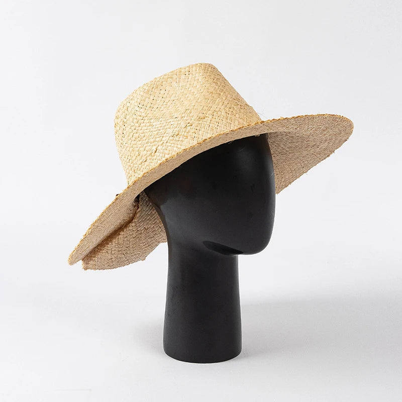 2023 New Raffia Jazz Straw Hats For Women Men Luxury Handmade Wide Hat Panama Beach Vintage Summer Sun Hats Designer Hats