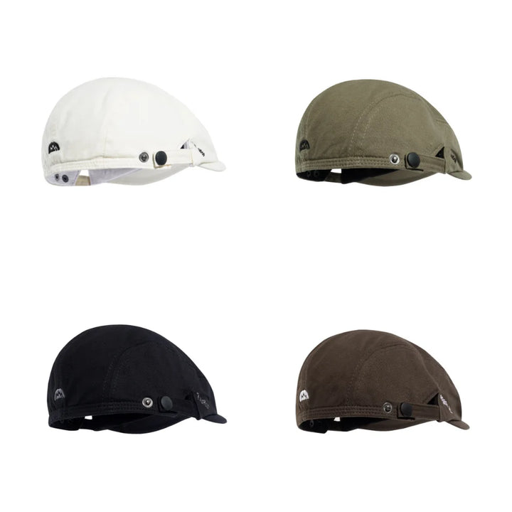 Adjustable Pure Color Newsboy Flat Cap British Style Artist Embroider Letter Hat Casual Fashion Retro Painter Hat Streetwear