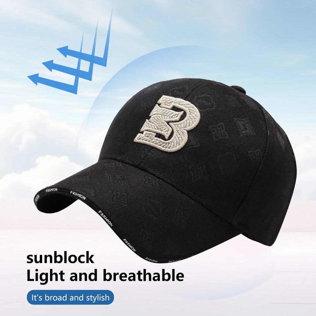 Baseball caps suitable for men and women, fashion sports caps, fashion embroidery, abstract logo, lightweight and portable design