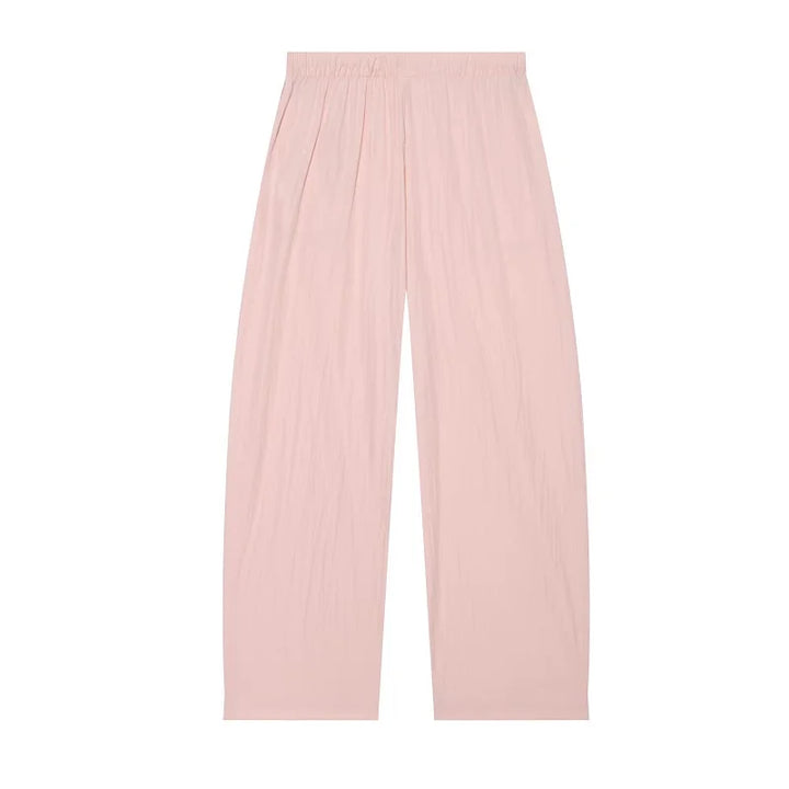MUJER Wide Leg Pants Sets for Women 2 Pieces Mid Waist Pleated Women&