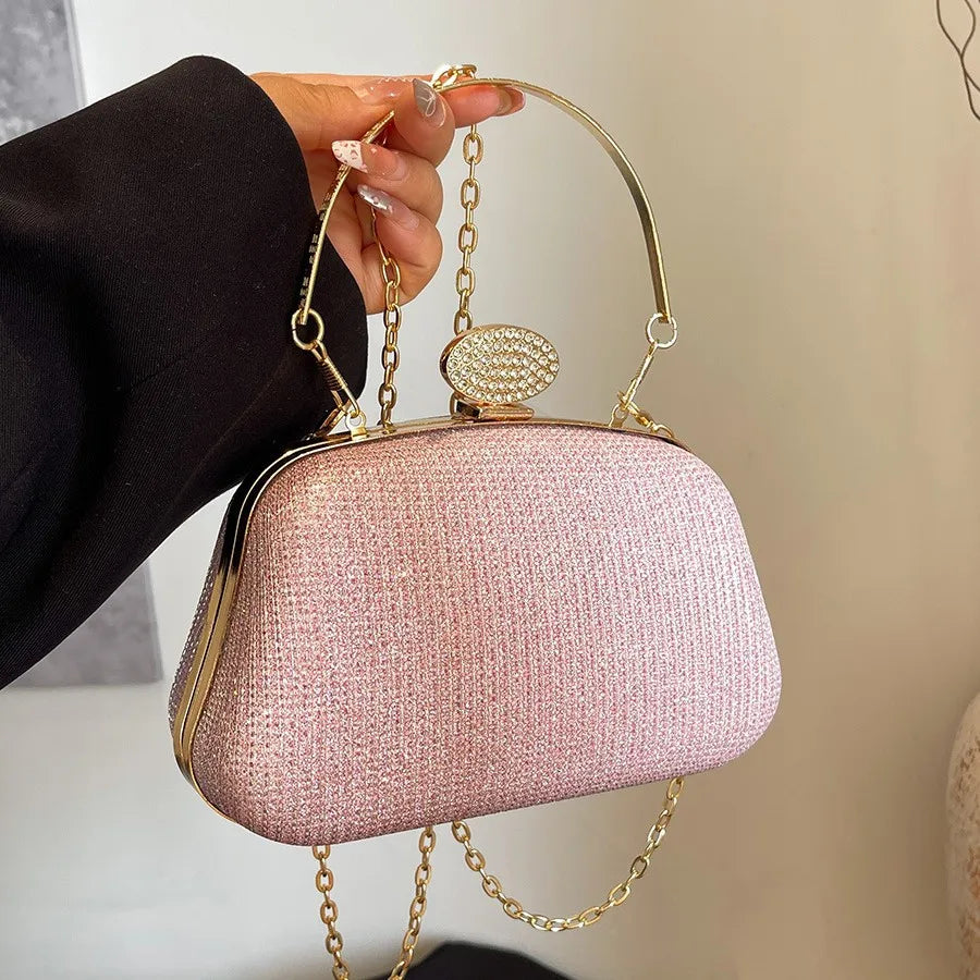 Chain Evening Bag Dinner Shoulder Bag for Women Handbag - Fashion Crossbody Bags Vintage Elegant Rhinestones Clutch Bag 2025 New