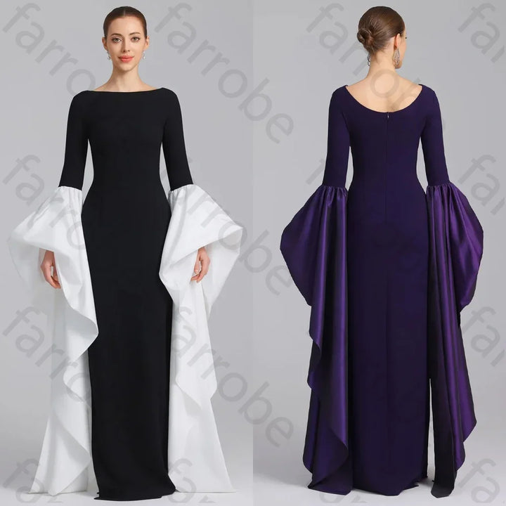 Customized Fitted Gown with Extra Long Sleeves A-Line Evening Dresses Formal Exquisite High Quality Prom Party Gowns for Women