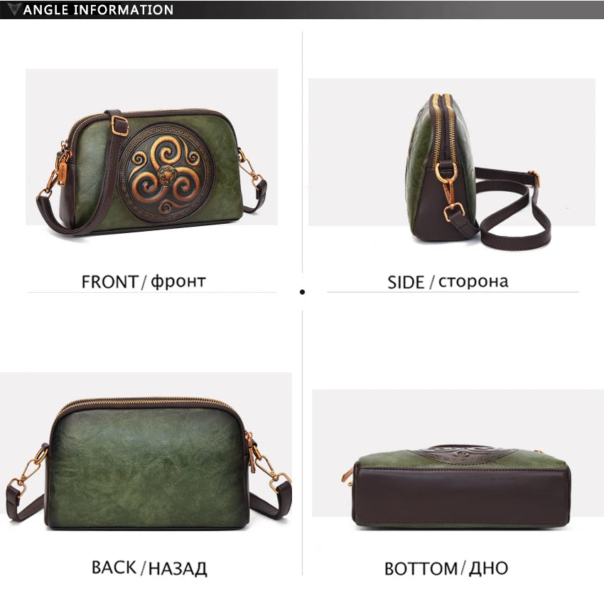 Retro Shoulder Bags for Women Small Bag Luxurious Designer Classic Double-layer Pocket 3D Embossed Diagonal Cross Bag Mom Purse