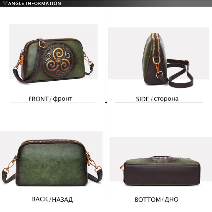 Retro Shoulder Bags for Women Small Bag Luxurious Designer Classic Double-layer Pocket 3D Embossed Diagonal Cross Bag Mom Purse