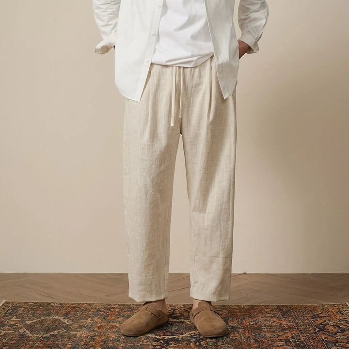 Mens Casual Cotton Harem Pants Breathable Solid Color Baggy Trousers Jogging Fitness Streetwear Work Sweatpants for Men Pants
