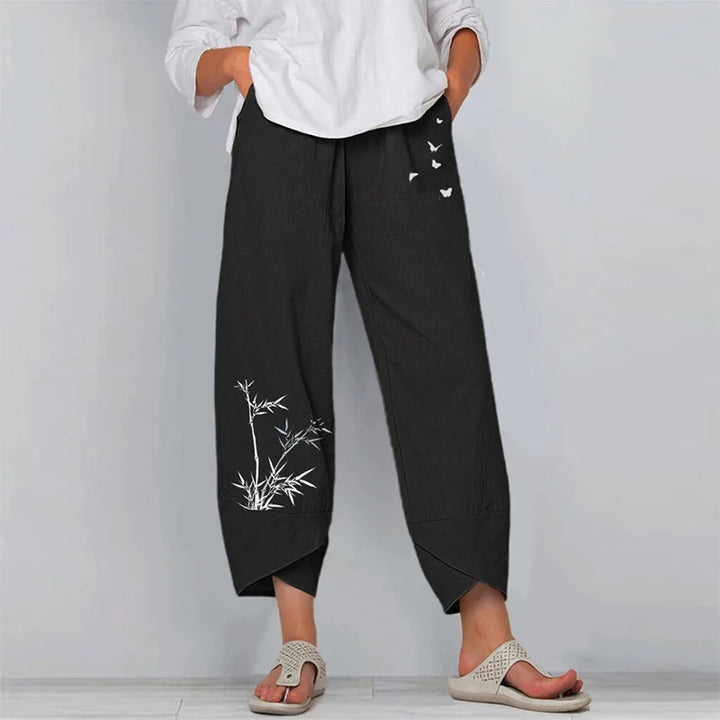 Women Summer Cotton Linen Pants Casual Baggy Harem Pants  Solid Color Elastic Waist Wide Leg Pants Female Loose Trousers  S-5XL