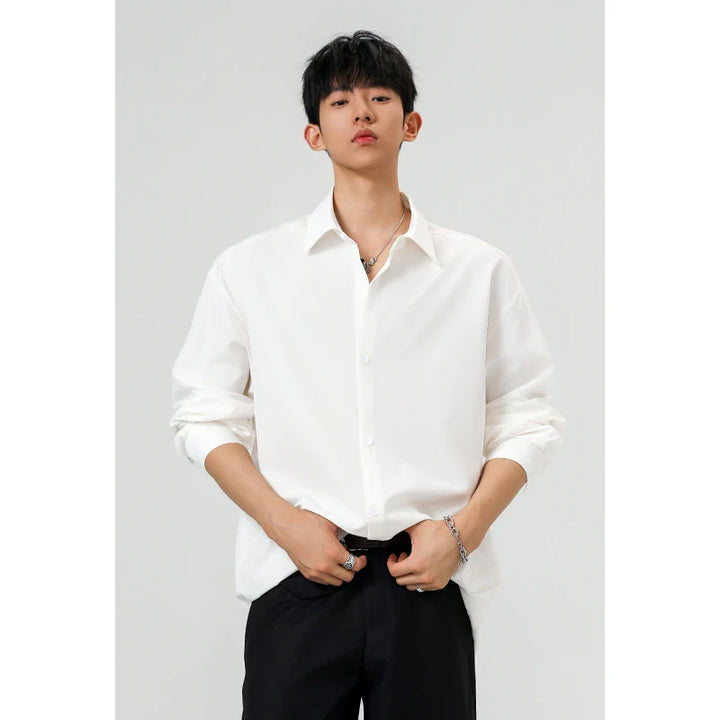 Mens Shirts Men Clothing Shirt Big Size Simple Design Long Sleeve Casual Comfortable Fashion Fit Large Tall Gentlemen