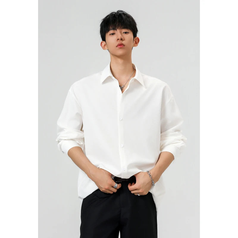 Mens Shirts Men Clothing Shirt Big Size Simple Design Long Sleeve Casual Comfortable Fashion Fit Large Tall Gentlemen