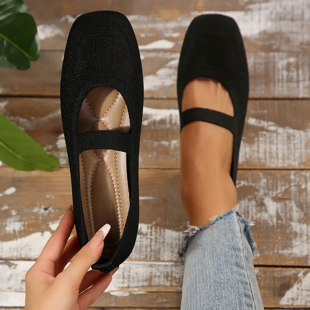 Women Flats Fashion Shallow Mouth Single Shoe Designer Square Toe Casual Flat Shoes Soft Comfortable Ballet Flat Shoes for Women