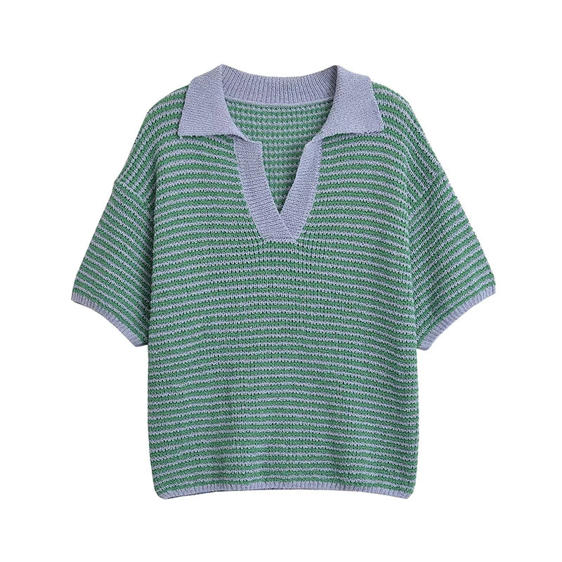 Willshela Women Fashion Two Piece Set Striped Lapel Neck Shirt &amp; Elastic Waist Shorts Chic Lady Women Shorts Sets