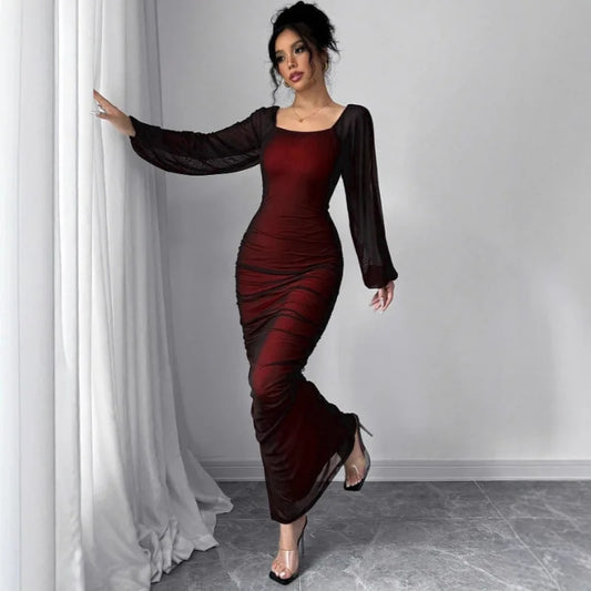 The Popular Western-Style Women'S Dresses Include Square-Neck, Elegant, And Sexy Slim-Fit Dresses, Wear Exude A High-End Vibe