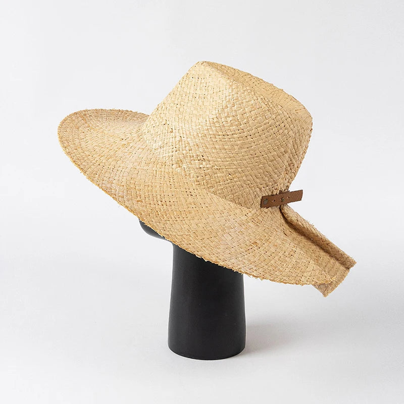 2023 New Raffia Jazz Straw Hats For Women Men Luxury Handmade Wide Hat Panama Beach Vintage Summer Sun Hats Designer Hats