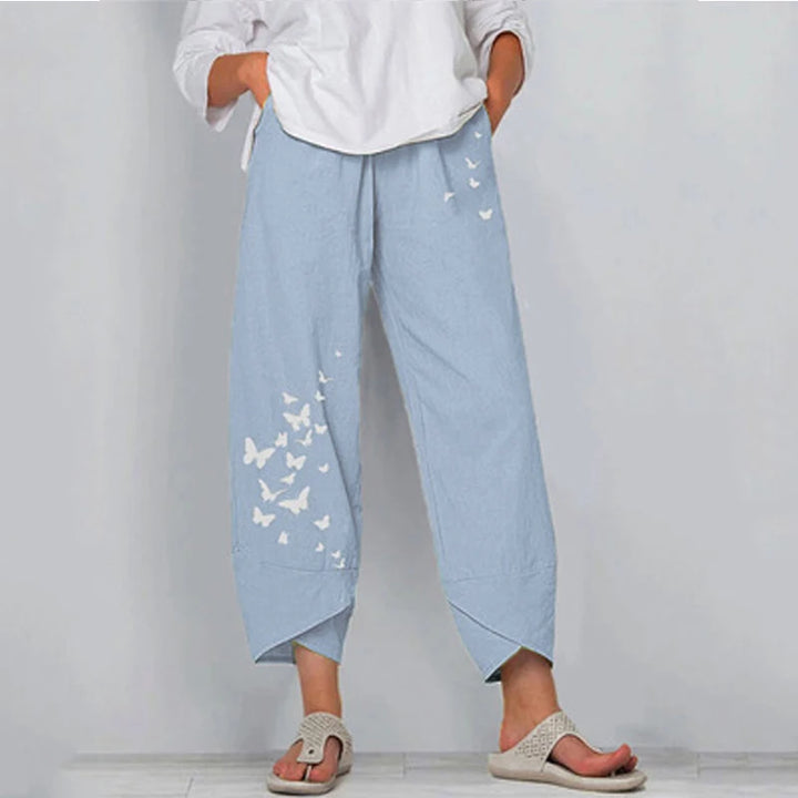 Women Summer Cotton Linen Pants Casual Baggy Harem Pants  Solid Color Elastic Waist Wide Leg Pants Female Loose Trousers  S-5XL