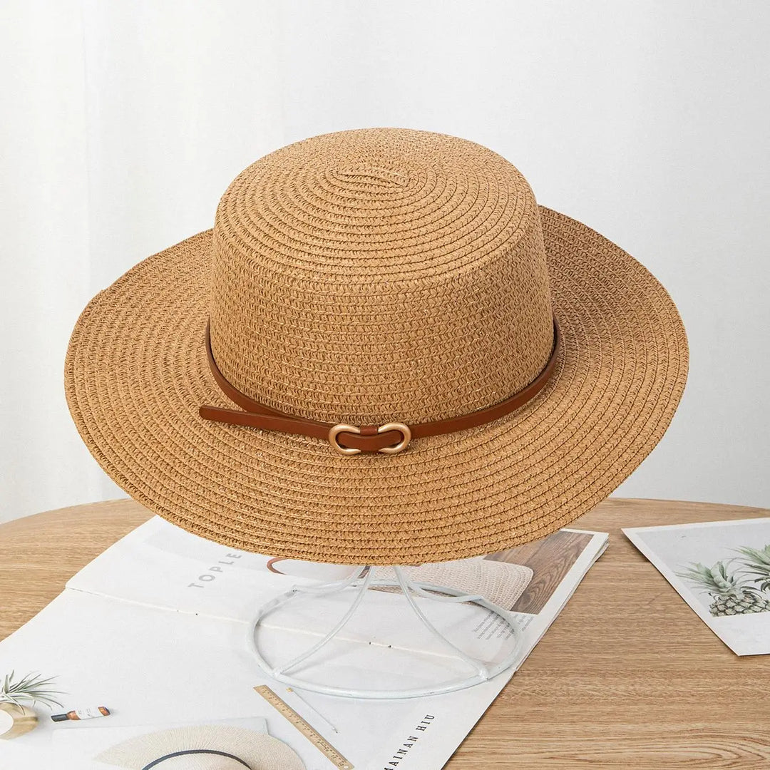 Wide Brim Straw Hats bag set for Women Summer Flat Top Caps Travel Beach Lady Girl Sun Panama Hats Crossbody bag beach bag