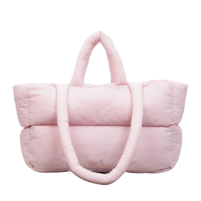 2025 Winter Latest Trend Women Shoulder Tote Bags Space Cotton Padded Large Capacity Shopper Totes Quality Commute Handbags Lady