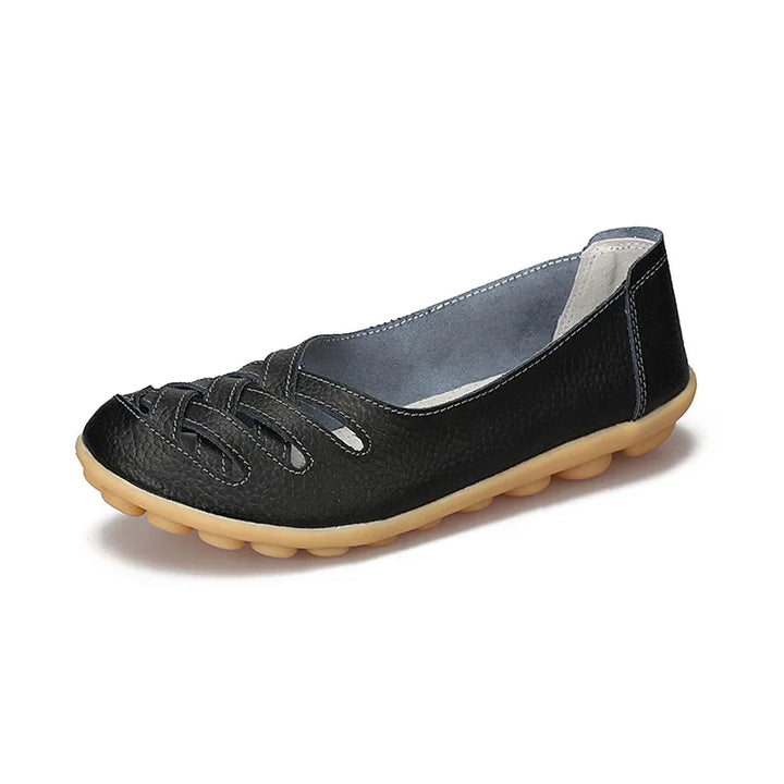 Flats for Women Comfortable Genuine Leather Flat Shoes Woman Slipony Loafers Ballet Shoes Female Moccasins Big Size 34-44