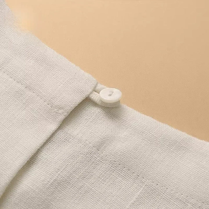 Women Casual Summer Linen Short Sleeve Top High Waist Wide Leg Pants Two Piece Set Daily Outdoor Wear S-XXL