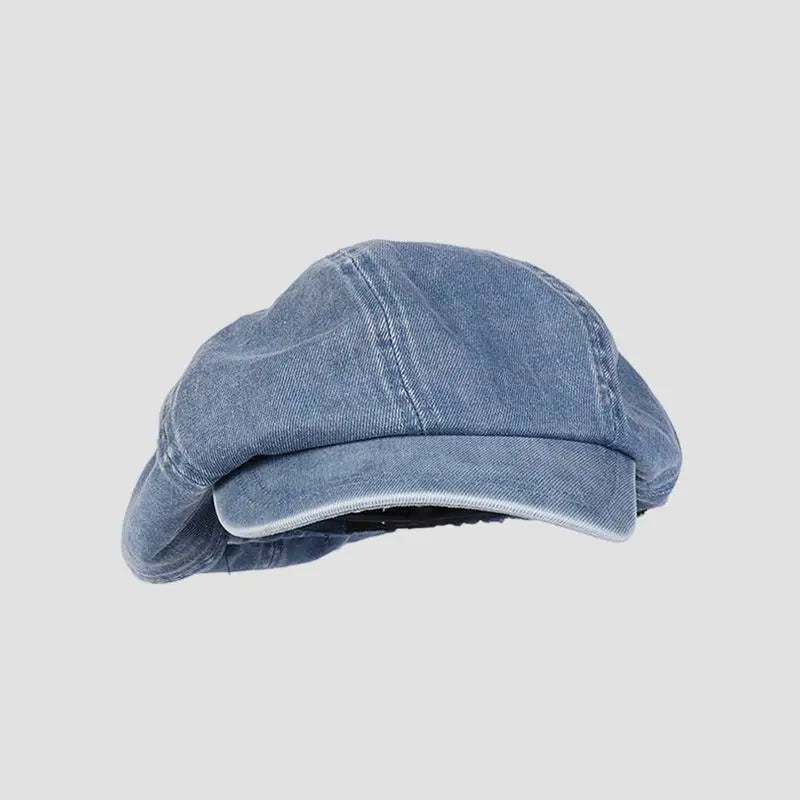 Cotton Denim Beret Hat Men Women Fashion Autumn Vintage Boinas Hombre Newsboy Flat Caps Big Octagonal Hat