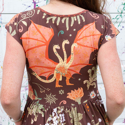 Adult "Beast Mode" Kaiju Monsters Cap Sleeve Maxi Dress With Pockets